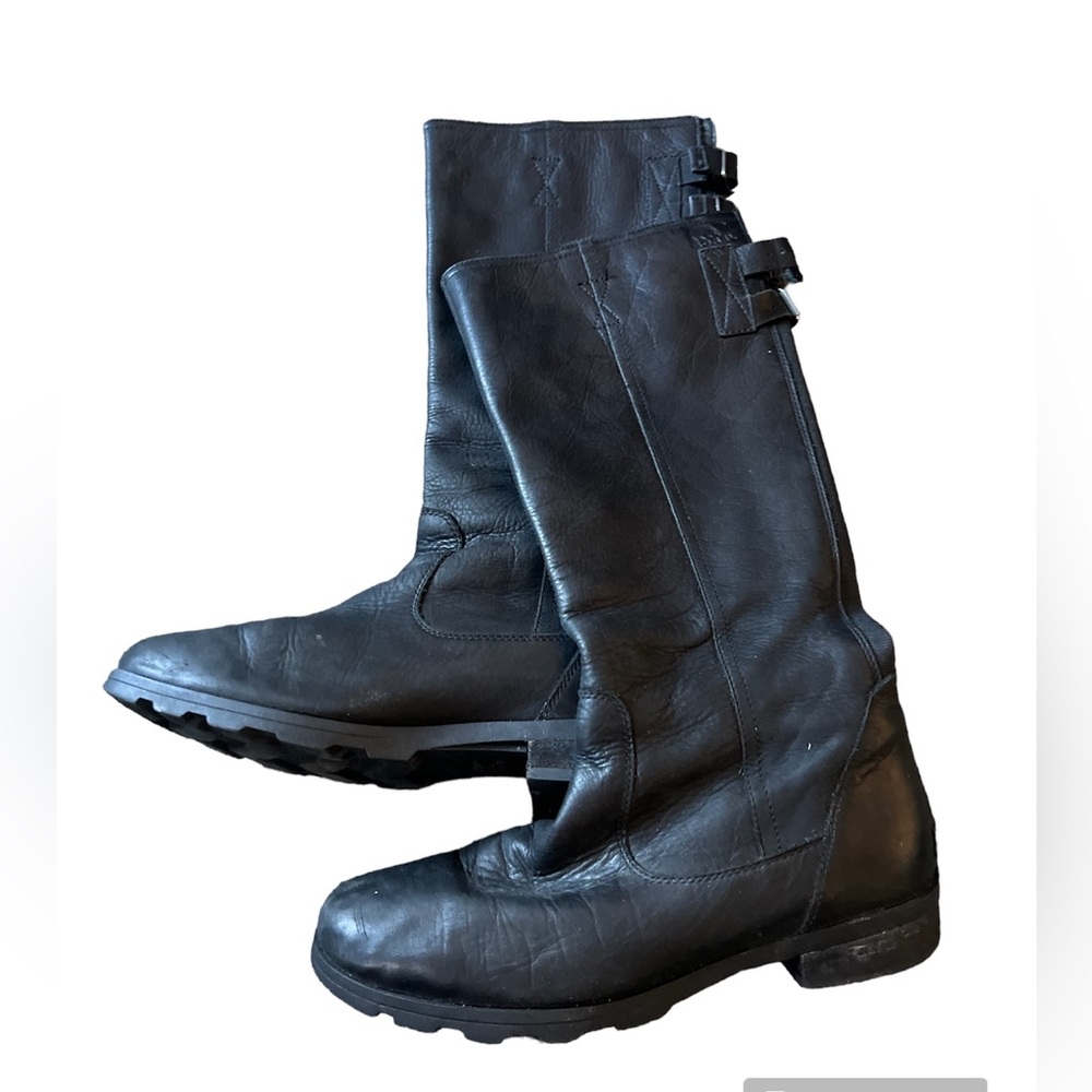 Sorel Knee High Black Leather Boots, size 11